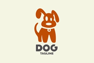 beautiful modern dog pet and animal logo