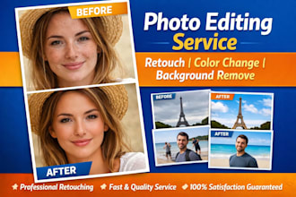 do professional your photo re editing,background remove,colour change