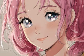 create a cute anime style portrait