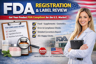 do fda registration, compliance, label review and product listing for cosmetics