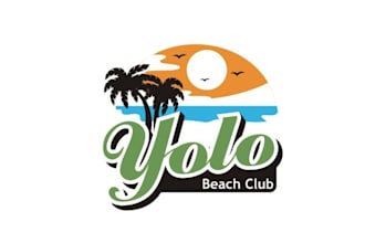 design fun colorful beach club logo