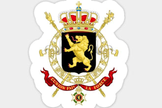 design custom luxury coat of arms, emblem and family crest logo