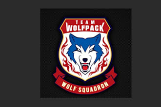 design mascot luxurious new logo for team wolf pack