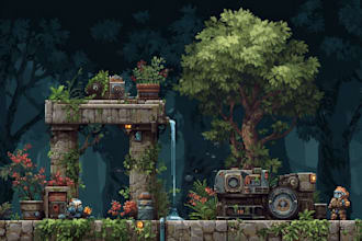 create 2d game ui and game icon, object, props, 2d art