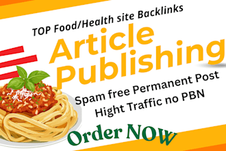 submit guest post in food blog  with high authority  backlinks