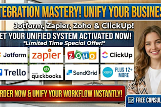 integrate jotform zapier zoho clickup trello calendly quickbooks sendgrid xero