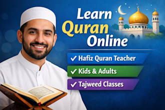 be your expert online quran teacher, tutoring with tajweed, qirat