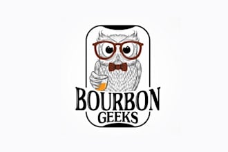 design a smart geeky top quality logo for bourbon geeks