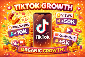 promote and grow your tiktok, facebook, instagram page reall organic promotion