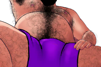 draw bara chubby bears hairy men muscles beard gainers no ai