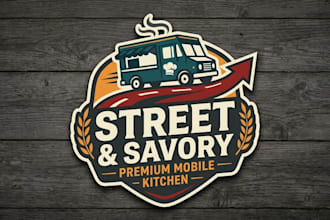 design a fun and appetizing food truck logo