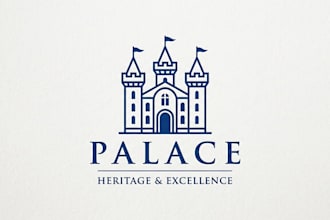 design a luxurious and majestic palace logo