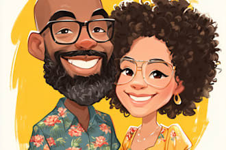 make romantic couple portrait illustration