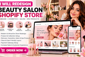 redesign beauty salon shopify store skincare cosmetics salon spa products store