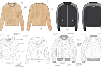 design outerwear tracksuits, hoodies, jackets, and clothing fashion tech pack