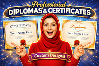 create professional university school degree custom diploma certificate designs