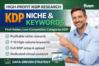 categories KDP keywords niche research KDP setup KDP virtual assistant