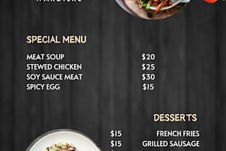 design an eye catching restaurant menu that boosts sales