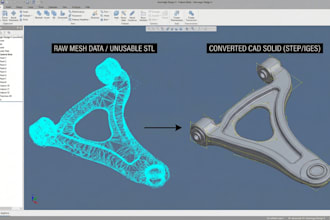 fix broken stl models for 3d printing and convert obj mesh to solid step cad