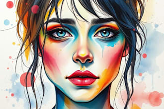 paint weird, abstract watercolor portraits for unique people