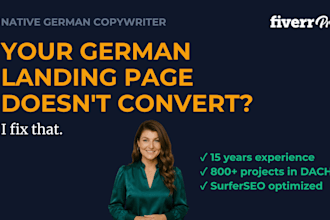 write high converting german landing page copy