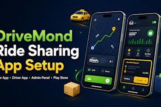 setup drivemond taxi and ride sharing app like uber and publish to play store