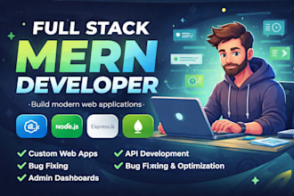 build full stack mern web app with authentication dashboard and apis