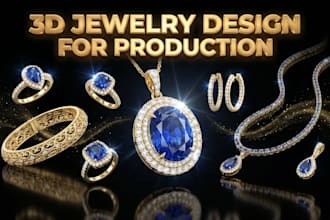design jewelry cad model, rings, pendant, stl for casting with realistic render