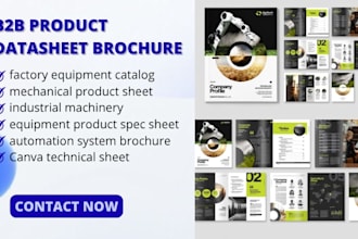 design industrial machinery b2b product datasheet brochure spec sheet canva PDF