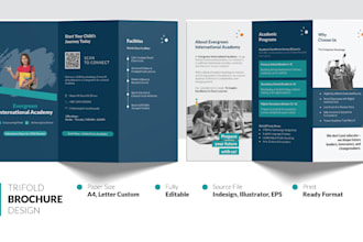 create a modern tri fold brochure for school, business