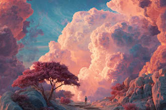 create a dreamy surreal or fantasy music cover