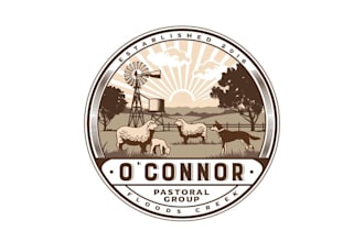 design monogram agricultural sheep enterprise logo