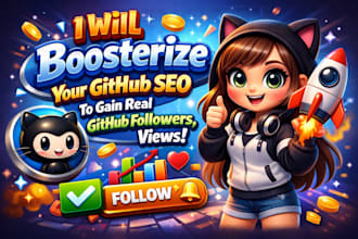 boosterize your github SEO to gain real github followers, views