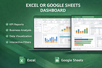 build excel or google sheets dashboard