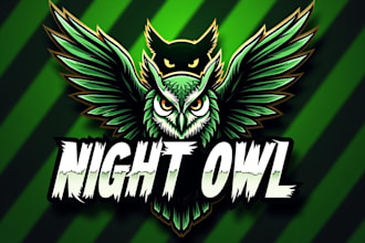 design realistic night owl logo with unlimited revision
