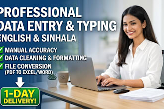 provide professional data entry and copytyping