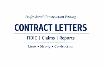 write professional construction contractual letters, claims and reports fidic