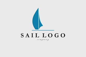 make minimalist boat logo for yacht, sailing, and water brands
