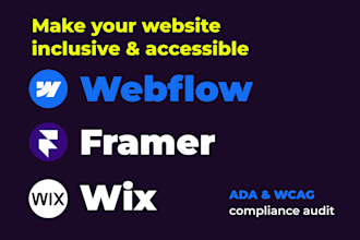 make your webflow, framer, wix website ada and wcag compliant