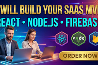 build saas mvp using react nodejs and firebase for startups