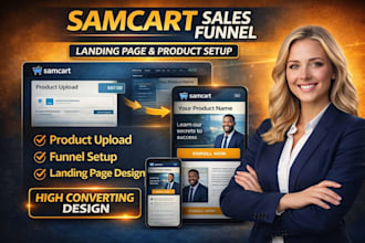 build high converting samcart landing page and sales funnel