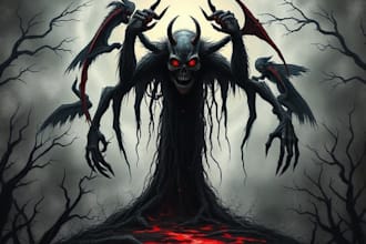 draw dark, horror, creepy art illustration