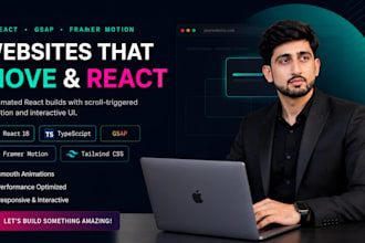 build animated frontend websites with react, gsap, javascript