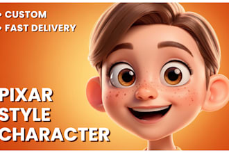 create 3d pixar style character for youtube, branding or social media