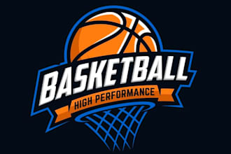 create professional basketball logo for your team or brand