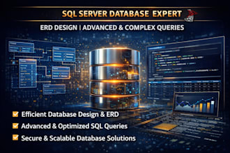 design and develop sql database, erd, complex queries