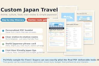 create a custom japan travel itinerary and local guide