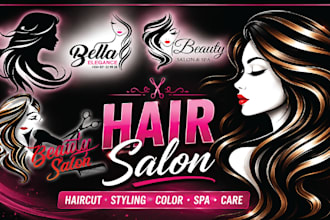 design beauty salon, eyelashes, hair logo