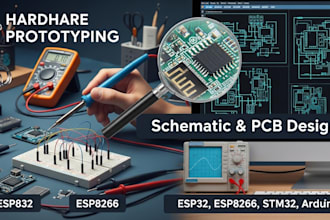 do hardware prototyping, schematic, pcb design, esp32, esp8266, stm32, arduino