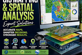 create professional gis maps, spatial analysis and geospatial data visualization